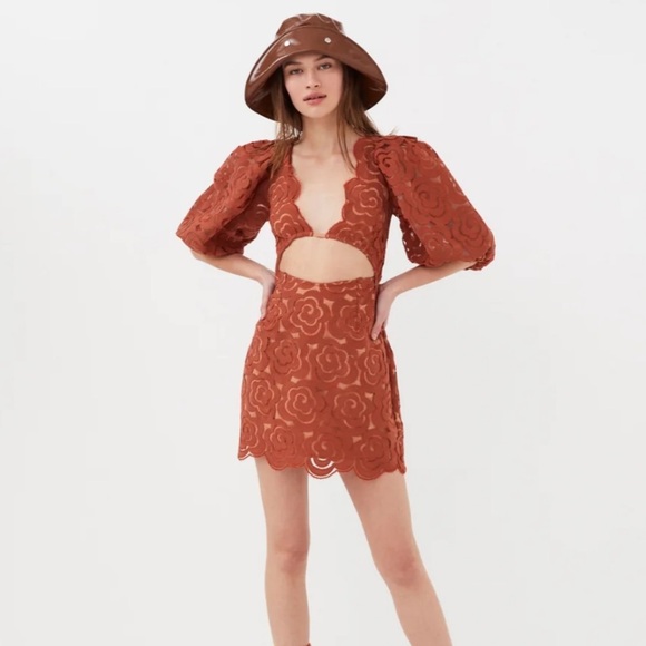 FOR LOVE & LEMONS Dresses & Skirts - NET For Love and Lemons Letitia Mini Dress in Red Size Small